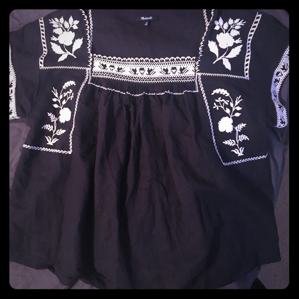 Madewell Short Sleeve Peasant Top